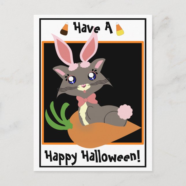 Misty Toon Kitty Bunny! Postkarte (Vorderseite)