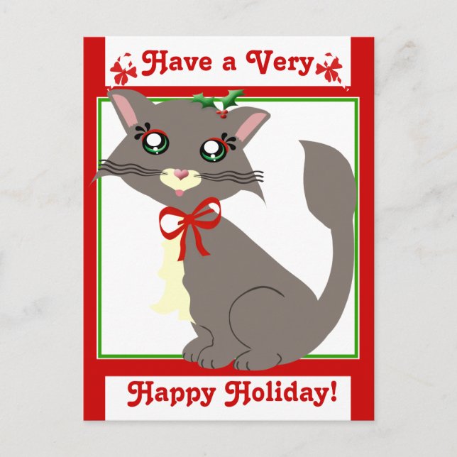 Misty Toon Kitty Holiday! Postkarte (Vorderseite)