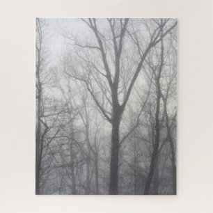 Misty Trees Gray Woodland Puzzle