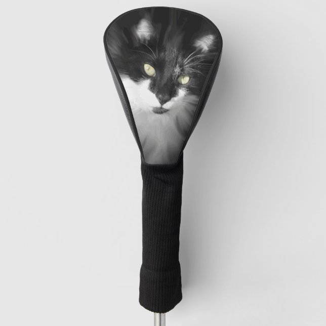 Misty Tuxedo Cat Golf Headcover (Vorderseite)