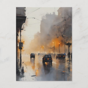 Misty Urban Abend Postkarte
