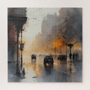 Misty Urban Abend Puzzle