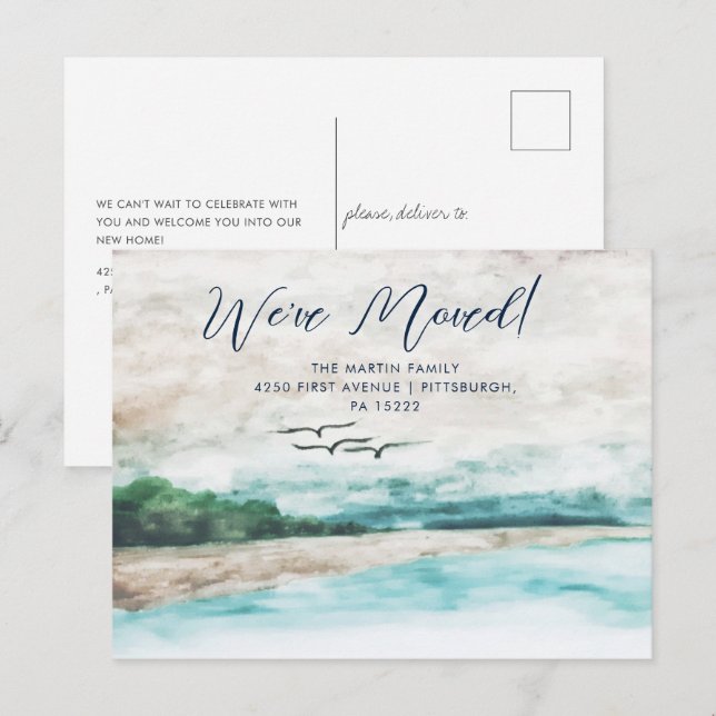 Misty Watercolor Landschaft, die wir verschoben ha Postkarte (Vorne/Hinten)