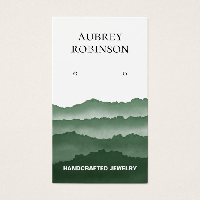 Misty Watercolor Mountains Green Display Card (Vorderseite)