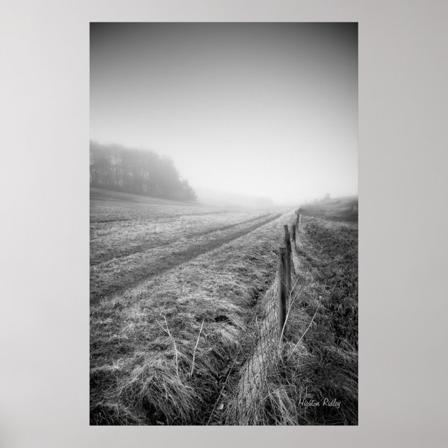 Misty Wiltshire Field print Poster (Vorne)