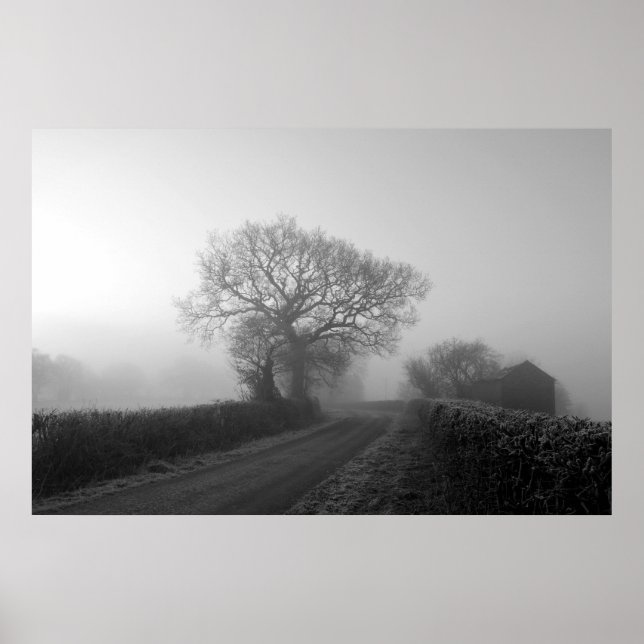 Misty Winter Morning: Cheshire, England Poster (Vorne)