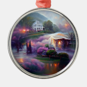 Misty Wisteria House Ornament Aus Metall