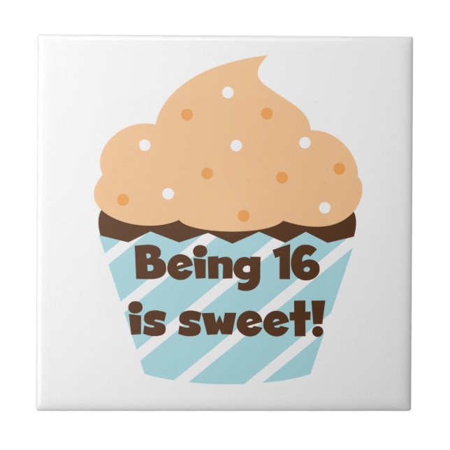 Mit 16 ist Sweet Birthday T Shirts und Geschenke Fliese (Vorderseite)