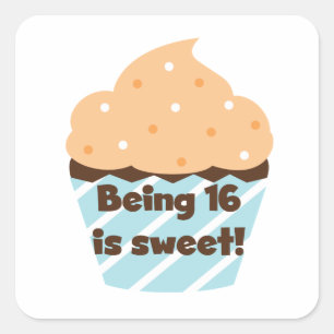 Mit 16 ist Sweet Birthday T Shirts und Geschenke Quadratischer Aufkleber