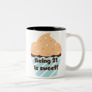 Mit 21 ist ich Geburtstagsgeschenke und T - Shirt. Zweifarbige Tasse