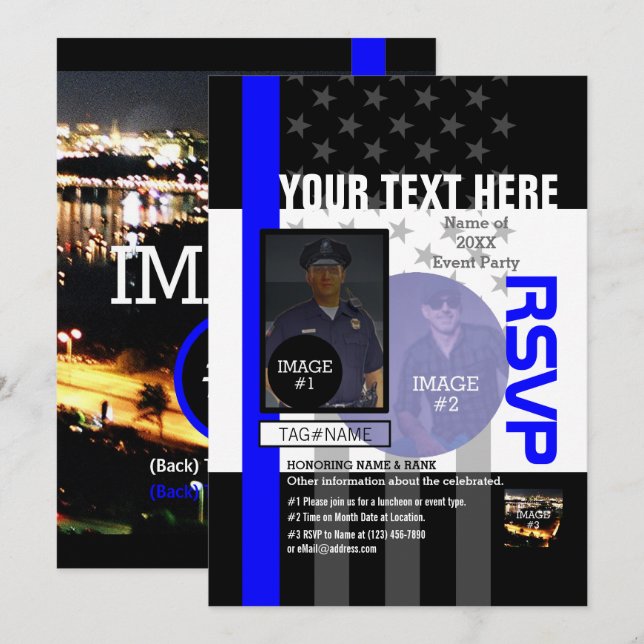 Mit 4 Bildern und 12 Textzeilen erstellen Einladung (Vorne/Hinten)