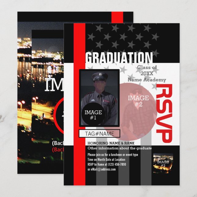 Mit 4 Bildern und 12 Textzeilen erstellen Einladung (Vorne/Hinten)