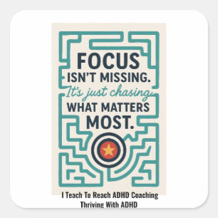 Mit ADHD tauchen Quadratischer Aufkleber