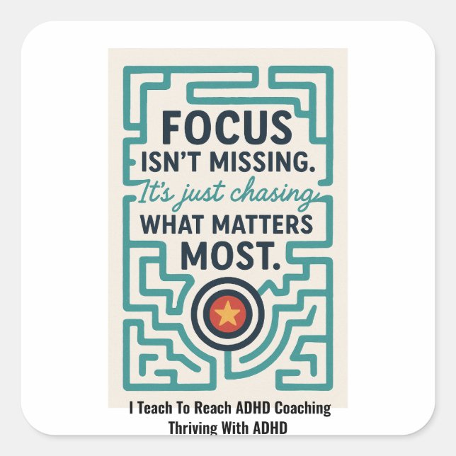 Mit ADHD tauchen Quadratischer Aufkleber (Vorderseite)
