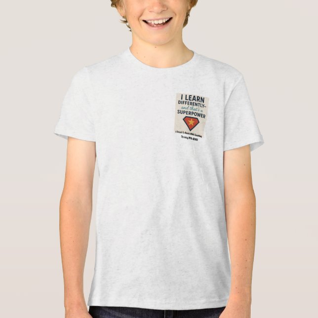 Mit ADHS* lerne ich anders Tri-Blend Shirt (Vorderseite)