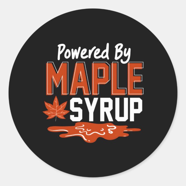 Mit Ahornsirup-Ahornbaum-Tapg Runder Aufkleber (Vorderseite)