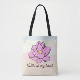 Mit all meinem Herzen rosa Lotus Art