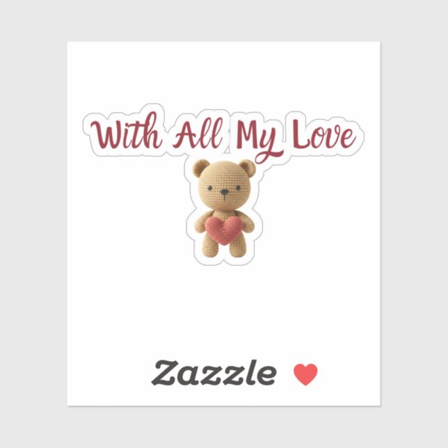 Mit All meiner Liebe Aufkleber | Cute Gift Packagi (Blatt)