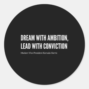 Mit Ambition Kamala Harris 2024 Election Anti Tru Runder Aufkleber