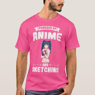 Mit Anime und Skizzen T-Shirt