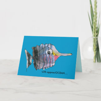 Mit appreciOCEAN blauer Cartoon danke Karte