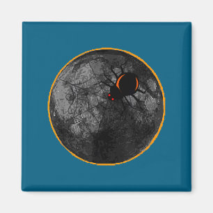 Mit Auf Spinnennetz Arachnid Mond Solar Magnet