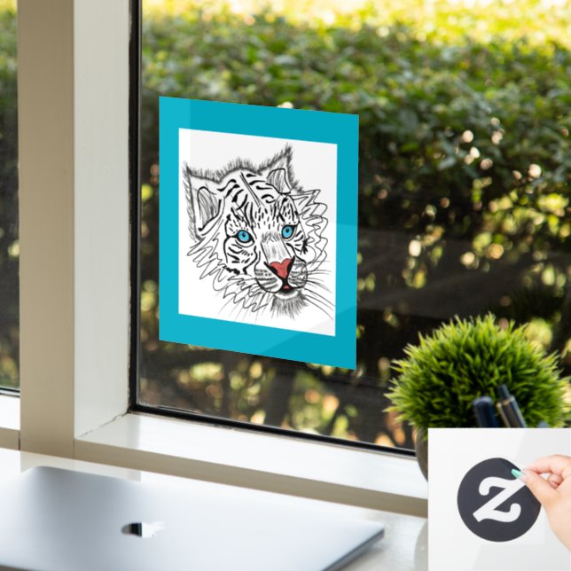Mit Augen Babytiger Fensteraufkleber (Büro)