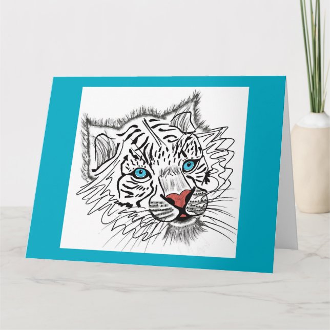 Mit Augen Babytiger Karte (Vorderseite)