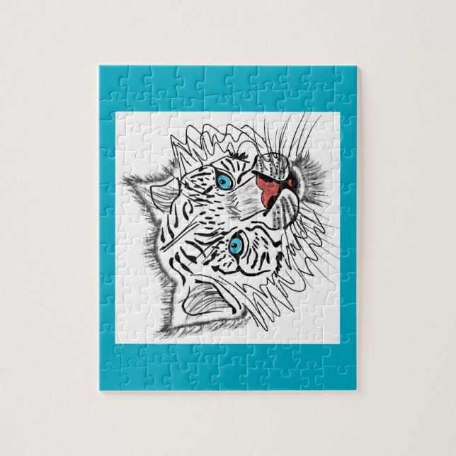 Mit Augen Babytiger Puzzle (Vertikal)