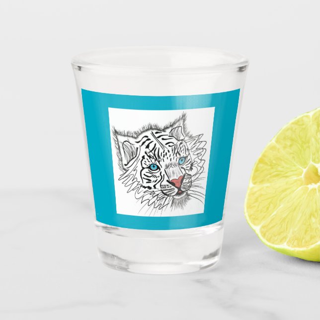 Mit Augen Babytiger Schnapsglas (Vorderseite)