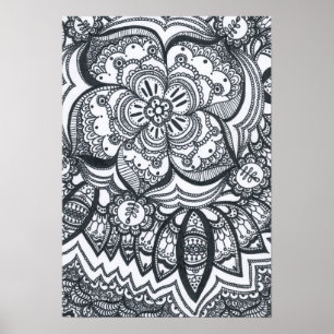Mit Augen Blume Mandala Poster. Poster