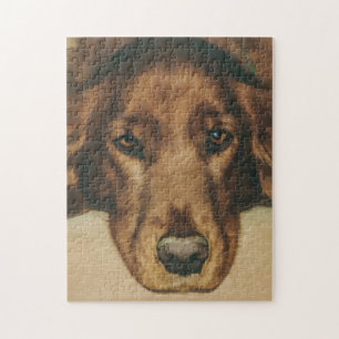 Mit Augen goldener irischer Hund Browns Puzzle