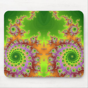 Mit Augen grünes Fraktal Mousepad