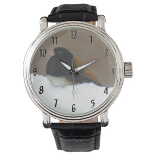 Mit Augen Junco-Malerei - Original Bird Art Armbanduhr