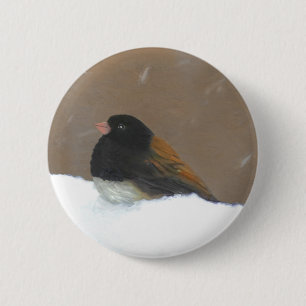 Mit Augen Junco-Malerei - Original Bird Art Button