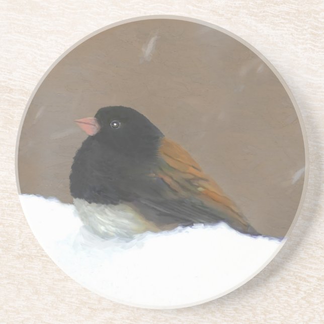 Mit Augen Junco-Malerei - Original Bird Art Getränkeuntersetzer (Vorne)