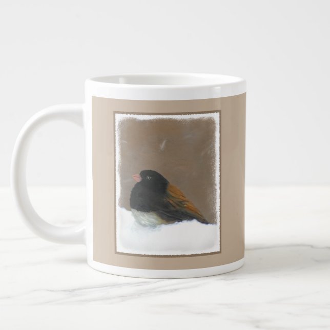 Mit Augen Junco-Malerei - Original Bird Art Jumbo-Tasse (Links)