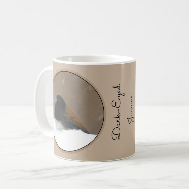 Mit Augen Junco-Malerei - Original Bird Art Kaffeetasse (Vorderseite Links)