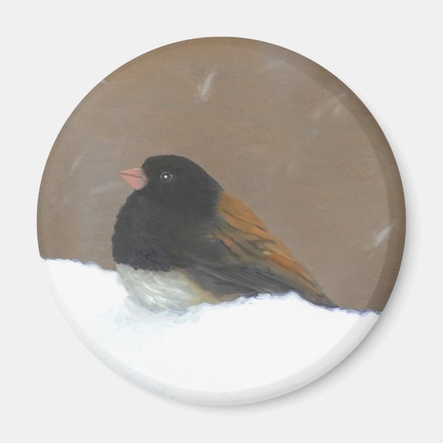 Mit Augen Junco-Malerei - Original Bird Art Magnet (Vorne)