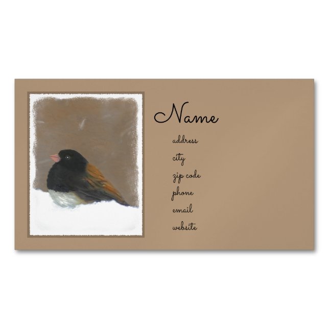 Mit Augen Junco-Malerei - Original Bird Art Magnetische Visitenkarte (Vorderseite)