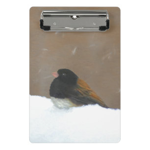 Mit Augen Junco-Malerei - Original Bird Art Mini Klemmbrett