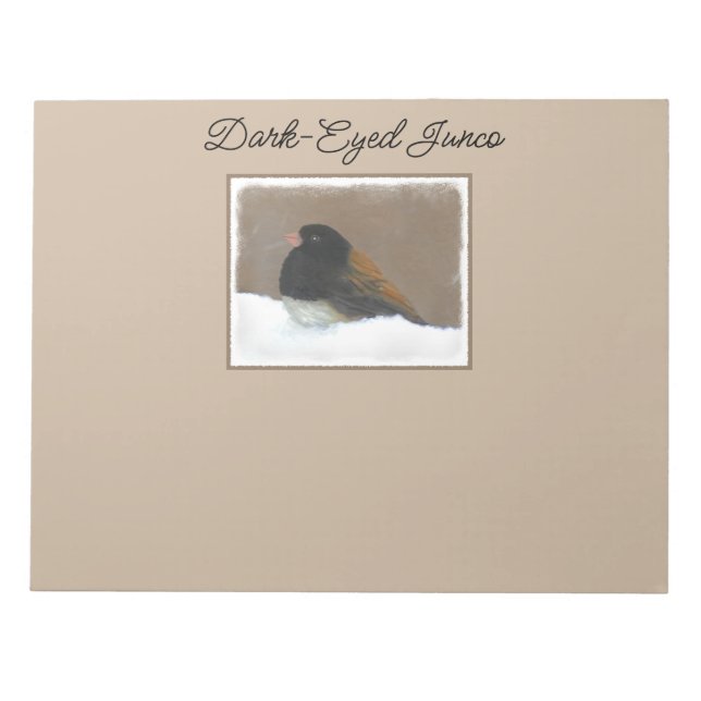 Mit Augen Junco-Malerei - Original Bird Art Notizblock (Vorderseite)