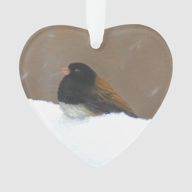 Mit Augen Junco-Malerei - Original Bird Art Ornament (Vorderseite)