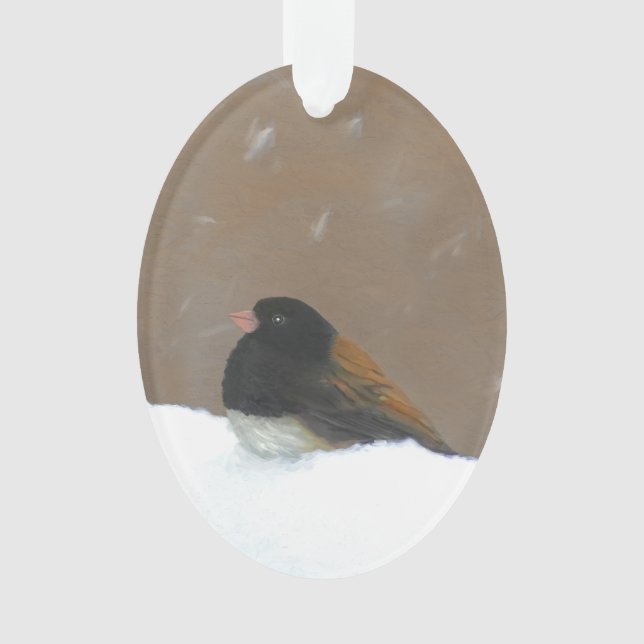 Mit Augen Junco-Malerei - Original Bird Art Ornament (Vorderseite)
