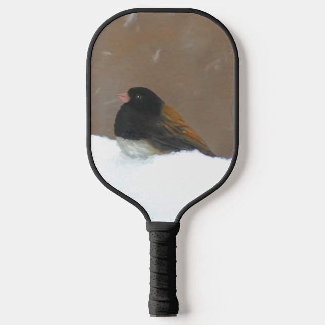 Mit Augen Junco-Malerei - Original Bird Art Pickleball Schläger (Vorderseite)
