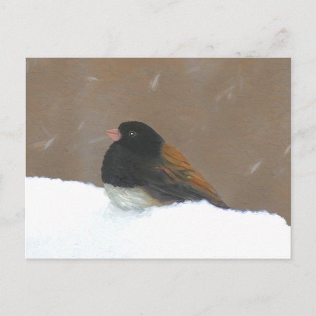 Mit Augen Junco-Malerei - Original Bird Art Postkarte (Vorderseite)