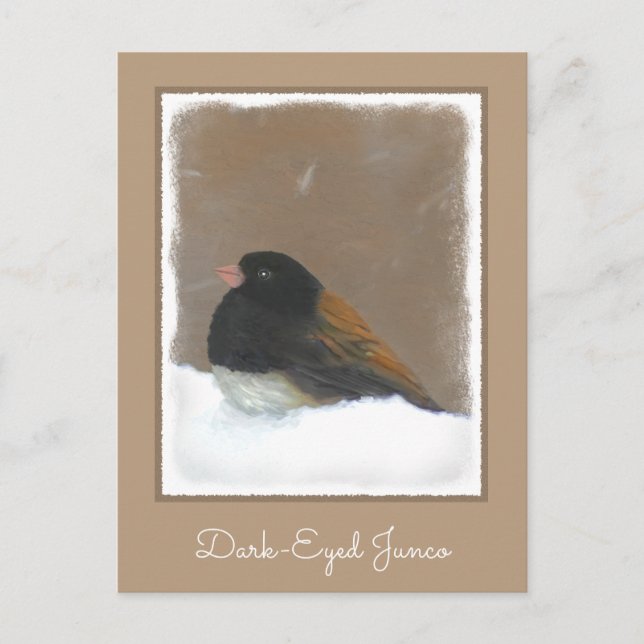 Mit Augen Junco-Malerei - Original Bird Art Postkarte (Vorderseite)
