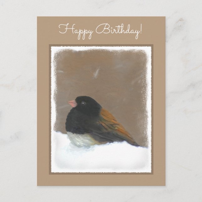 Mit Augen Junco-Malerei - Original Bird Art Postkarte (Vorderseite)