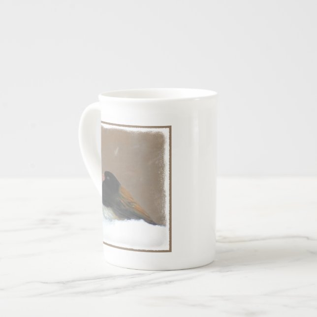 Mit Augen Junco-Malerei - Original Bird Art Prozellantasse (Vorderseite Links)