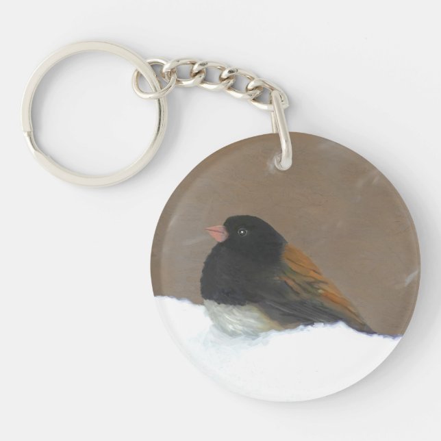Mit Augen Junco-Malerei - Original Bird Art Schlüsselanhänger (Vorderseite)